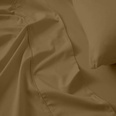 300 TC Egyptian Cotton 3 Piece Solid Flat Bed Sheet - Taupe