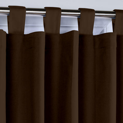 Tab Top 100% Blackout Curtain 1 Piece - Cocoa Brown