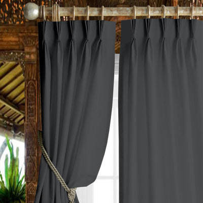 Triple Pinch Pleat Semi-Blackout Curtain 1 Piece - Dark Grey