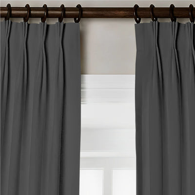 Triple Pinch Pleat Semi-Blackout Curtain 1 Piece - Dark Grey