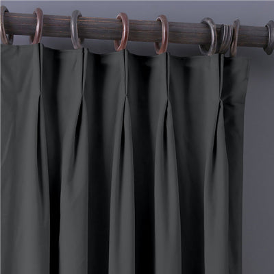 Double Pinch Pleat Semi-Blackout Curtain 1 Piece - Dark Grey