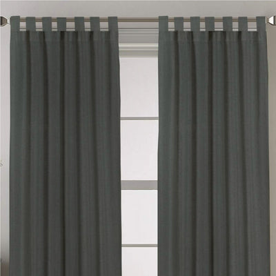 Tab Top Semi-Blackout Curtain 1 Piece - Dark Grey