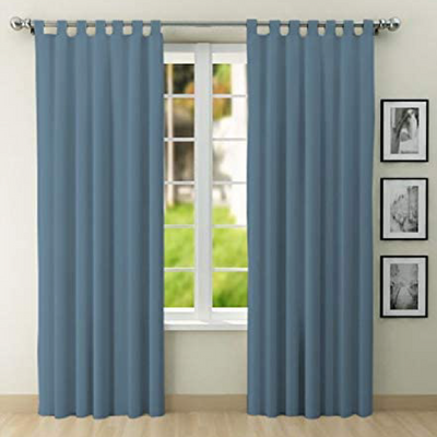 Tab Top Curtain 1 Piece - Aqua Blue