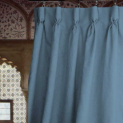 Goblet Pleat Curtain 1 Piece - Aqua Blue