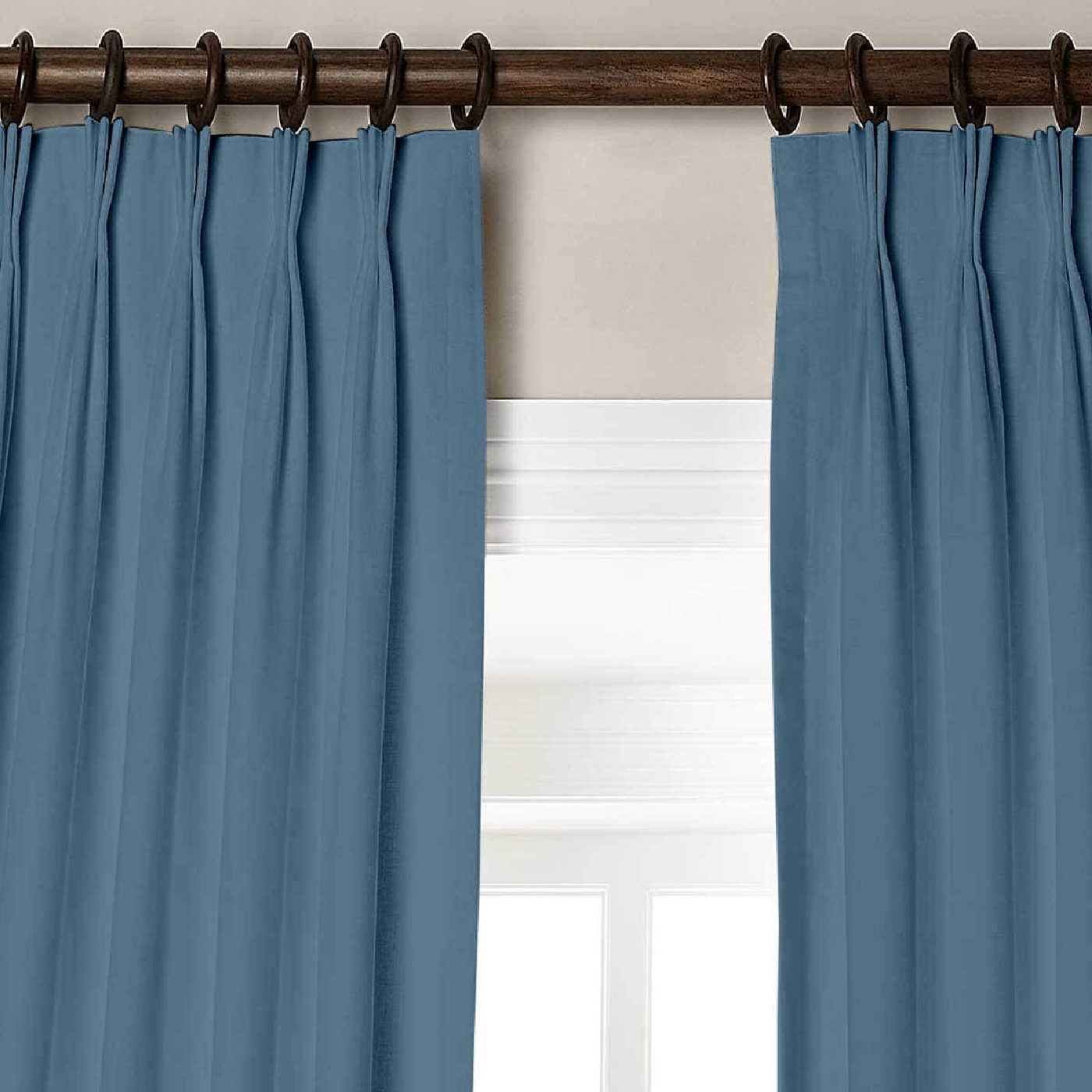 Triple Pinch Pleat Curtain 1 Piece - Aqua Blue