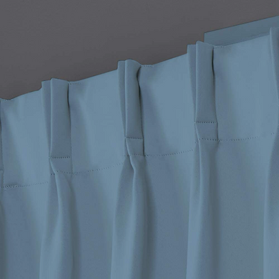 Double Pinch Pleat Curtain 1 Piece - Aqua Blue