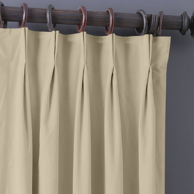 Double Pinch Pleat Semi-Blackout Curtain 1 Piece - Beige