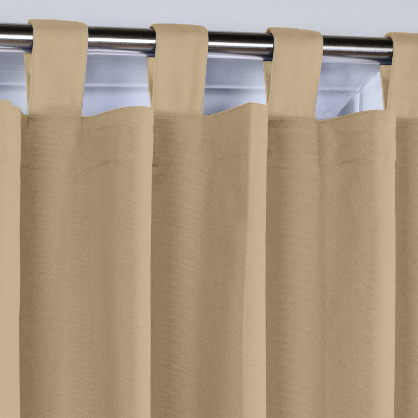 Tab Top 100% Blackout Curtain 1 Piece - Beige