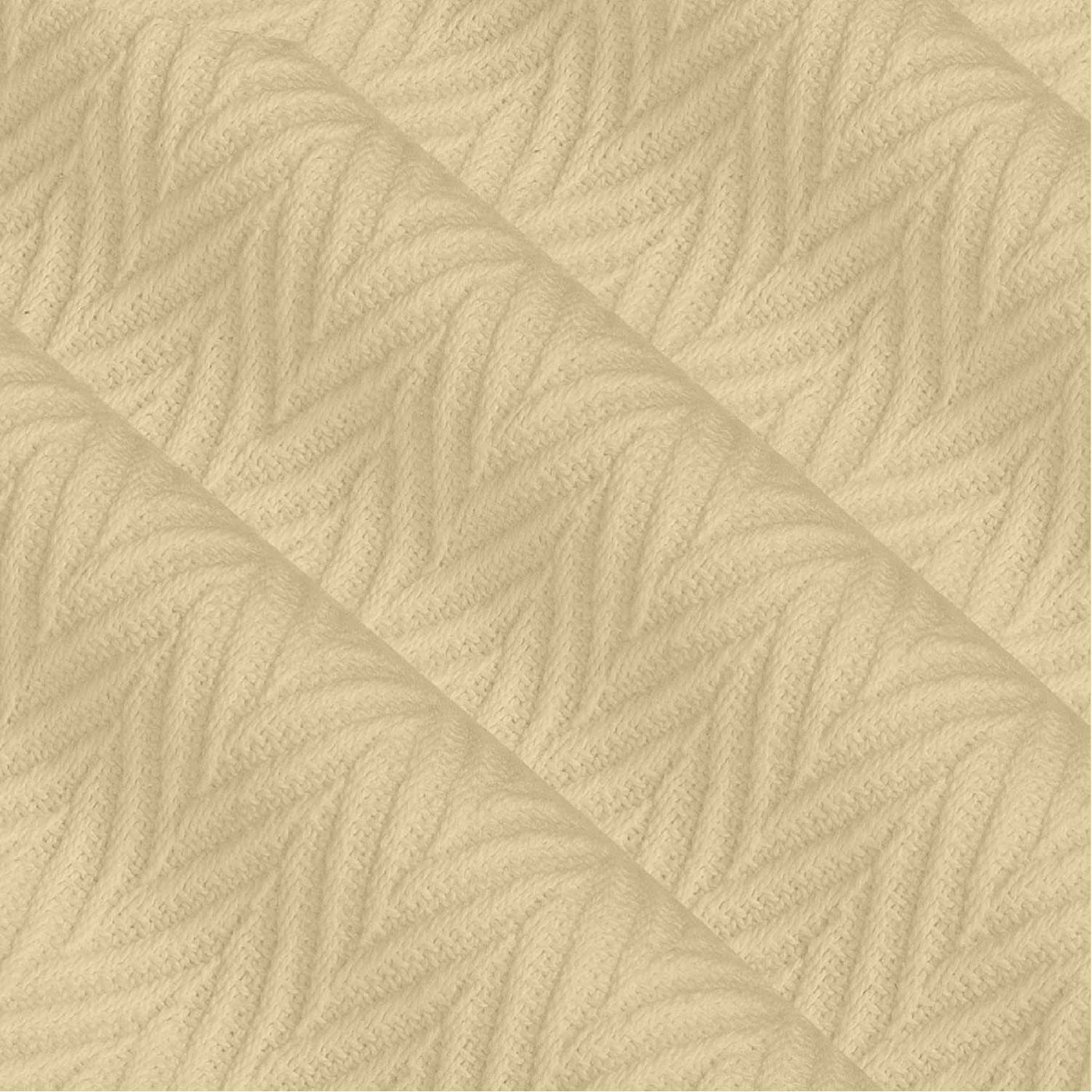 Herringbone Weave Handwoven Blanket - Beige