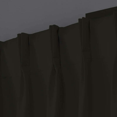 Double Pinch Pleat 100% Blackout Curtain 1 Piece - Black