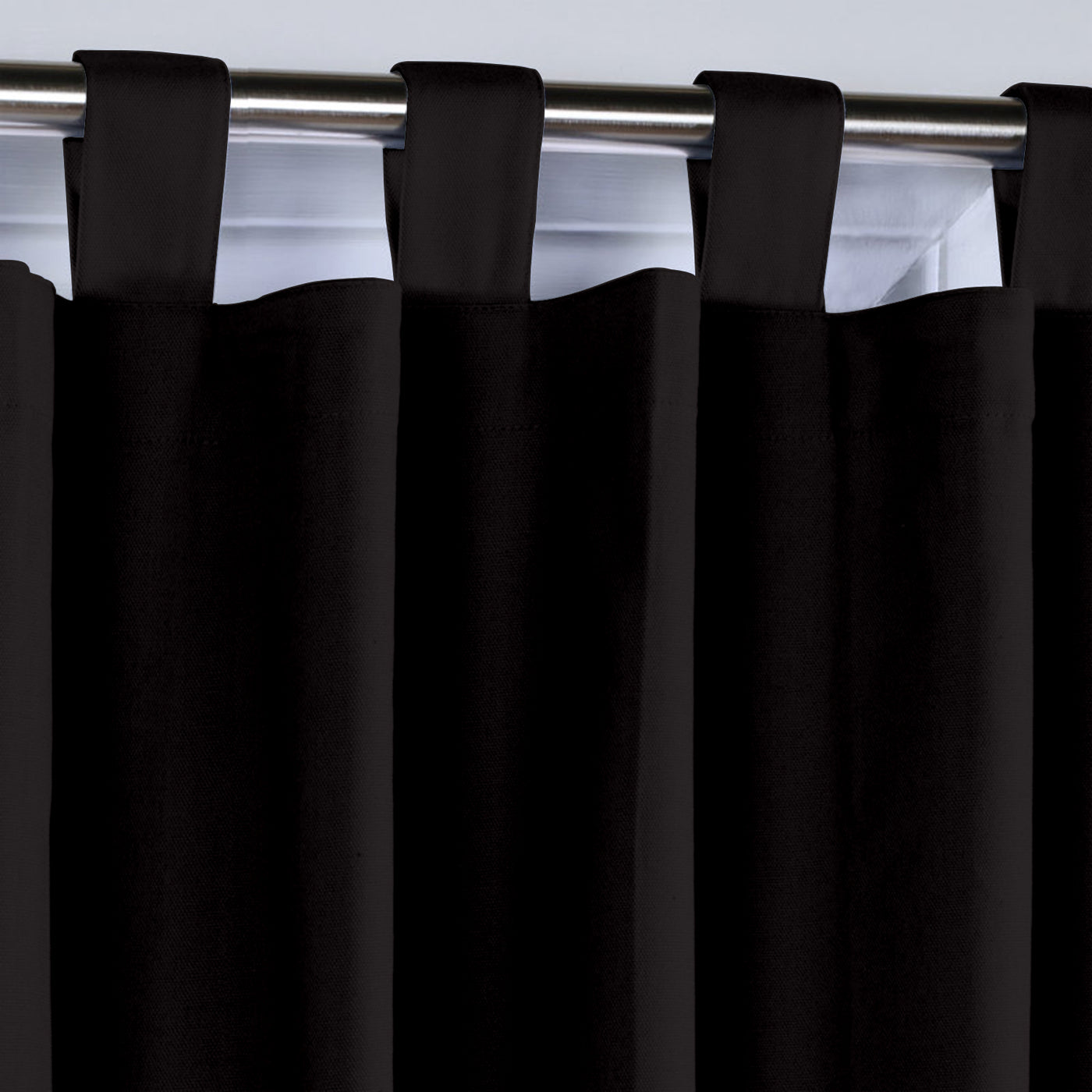 Tab Top 100% Blackout Curtain 1 Piece - Black