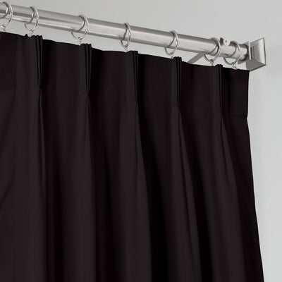 Triple Pinch Pleat 100% Blackout Curtain 1 Piece - Black