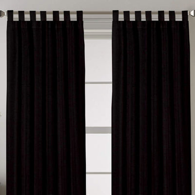 Tab Top Semi-Blackout Curtain 1 Piece - Black