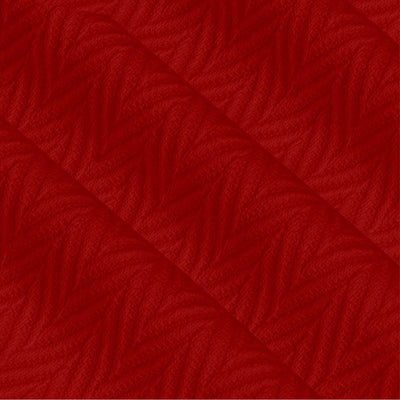 Herringbone Weave Handwoven Blanket - Blood Red