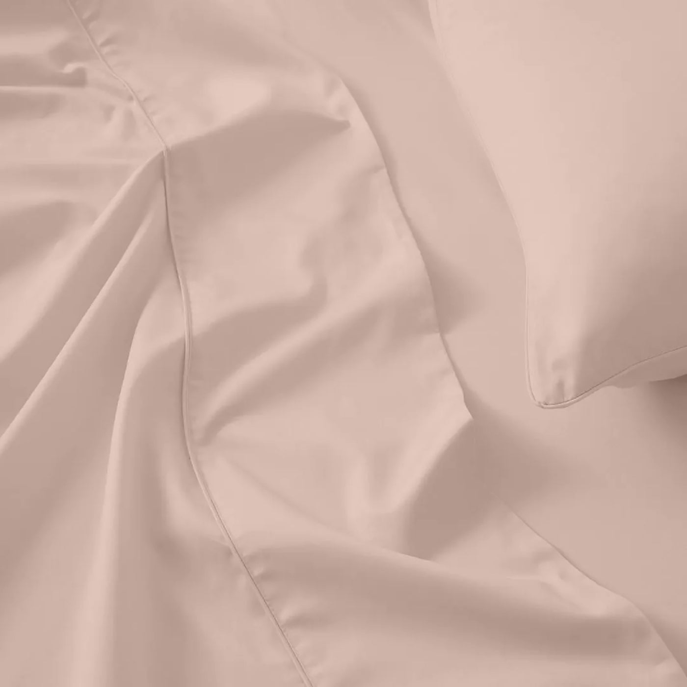 300 TC Egyptian Cotton 3 Piece Solid Flat Bed Sheet - Blush