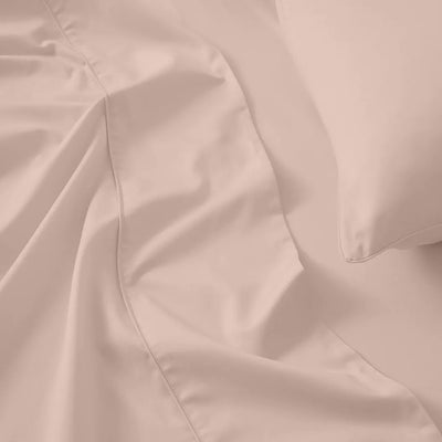 300 TC Egyptian Cotton 3 Piece Solid Flat Bed Sheet - Blush