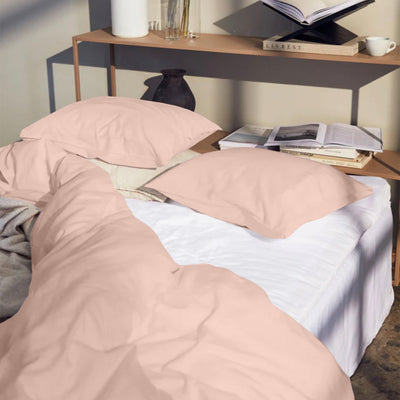 Solid 300 TC Egyptian Cotton Duvet Cover Set - Blush