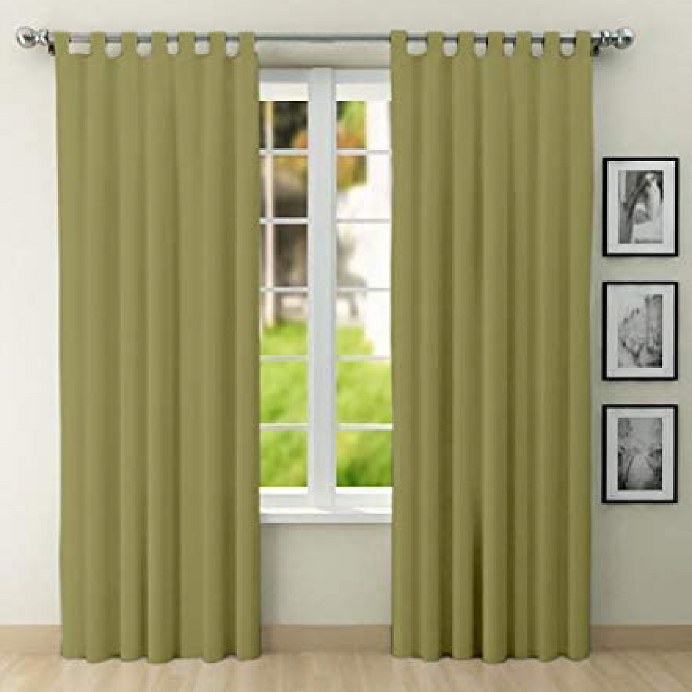 Tab Top Curtain 1 Piece - Bottle Green