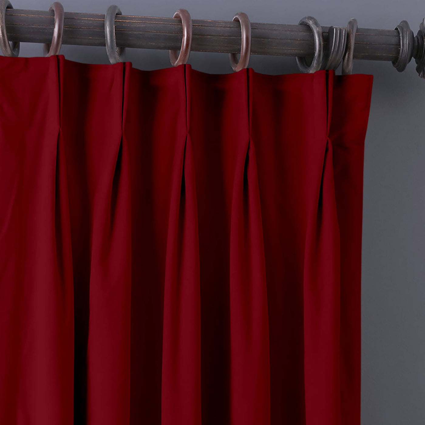 Double Pinch Pleat Semi-Blackout Curtain 1 Piece - Burgundy