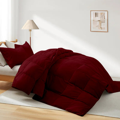 Down Alternative Quilt With Microfiber Fill & 300 TC Egyptian Cotton Exterior - Burgundy