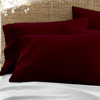 Set Of 2 - 300 TC Egyptian Cotton Pillow Covers - Burgundy