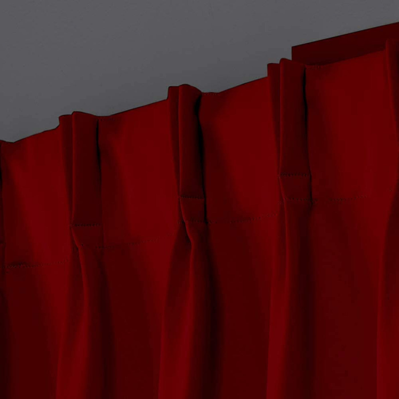 Double Pinch Pleat 100% Blackout Curtain 1 Piece - Burgundy