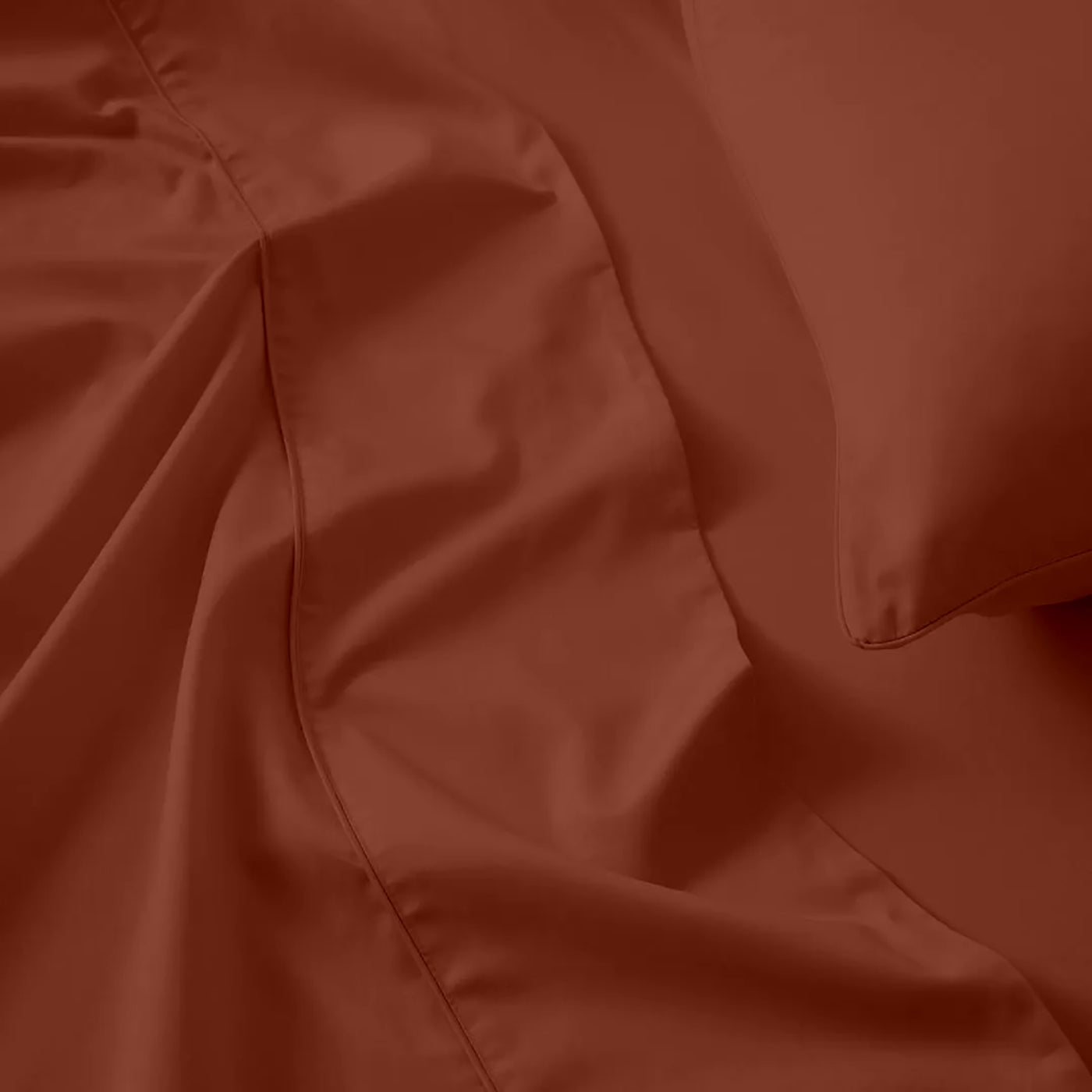 300 TC Egyptian Cotton 3 Piece Solid Flat Bed Sheet - Burnt Orange