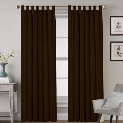 Tab Top Semi-Blackout Curtain 1 Piece - Cocoa Brown