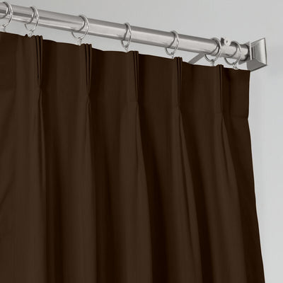 Triple Pinch Pleat 100% Blackout Curtain 1 Piece - Cocoa Brown