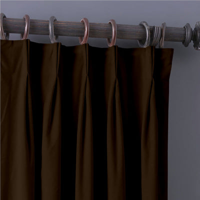 Double Pinch Pleat Semi-Blackout Curtain 1 Piece - Cocoa Brown