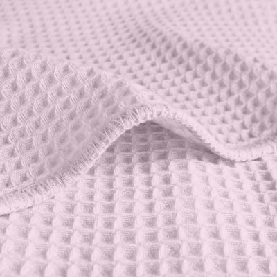 Waffle Weave Cotton Throw Blanket - Dusty Pink