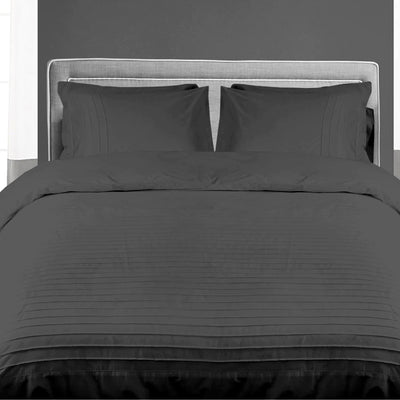 Moroccan Streak 300 TC Egyptian Cotton Duvet Cover Set - Grey