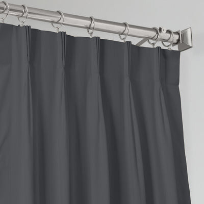 Triple Pinch Pleat 100% Blackout Curtain 1 Piece - Dark Grey