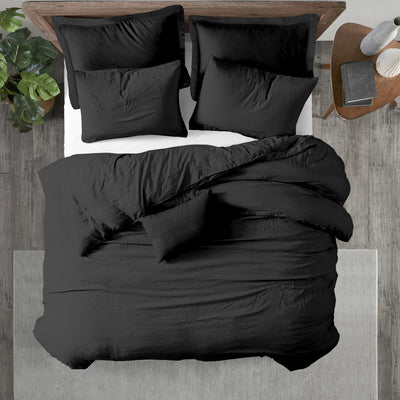150 TC Pure Cotton 3 Pc Duvet Cover Set - Bedding Basics Collection - Dark Grey