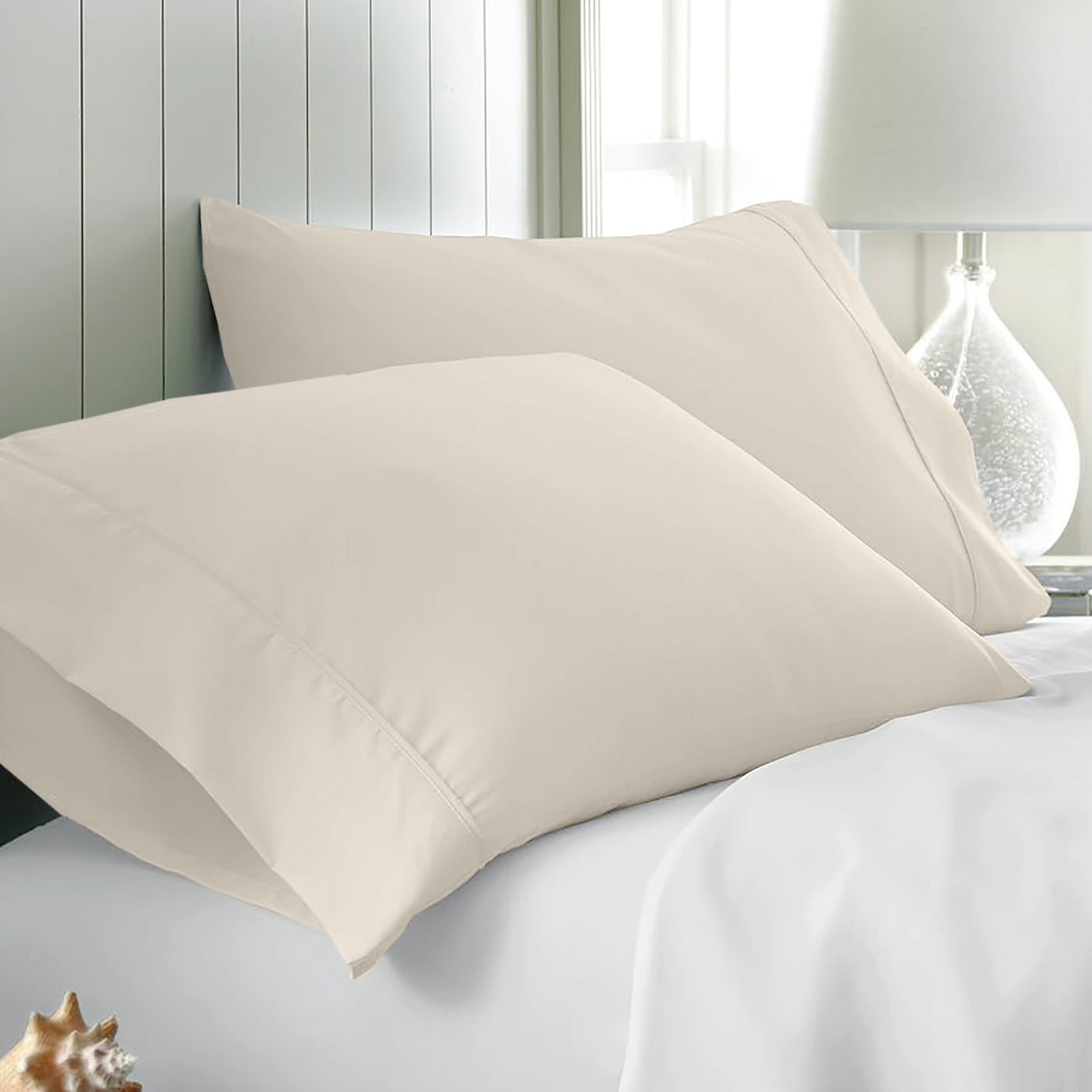 Set Of 2 - 300 TC Egyptian Cotton Pillow Covers - Ivory