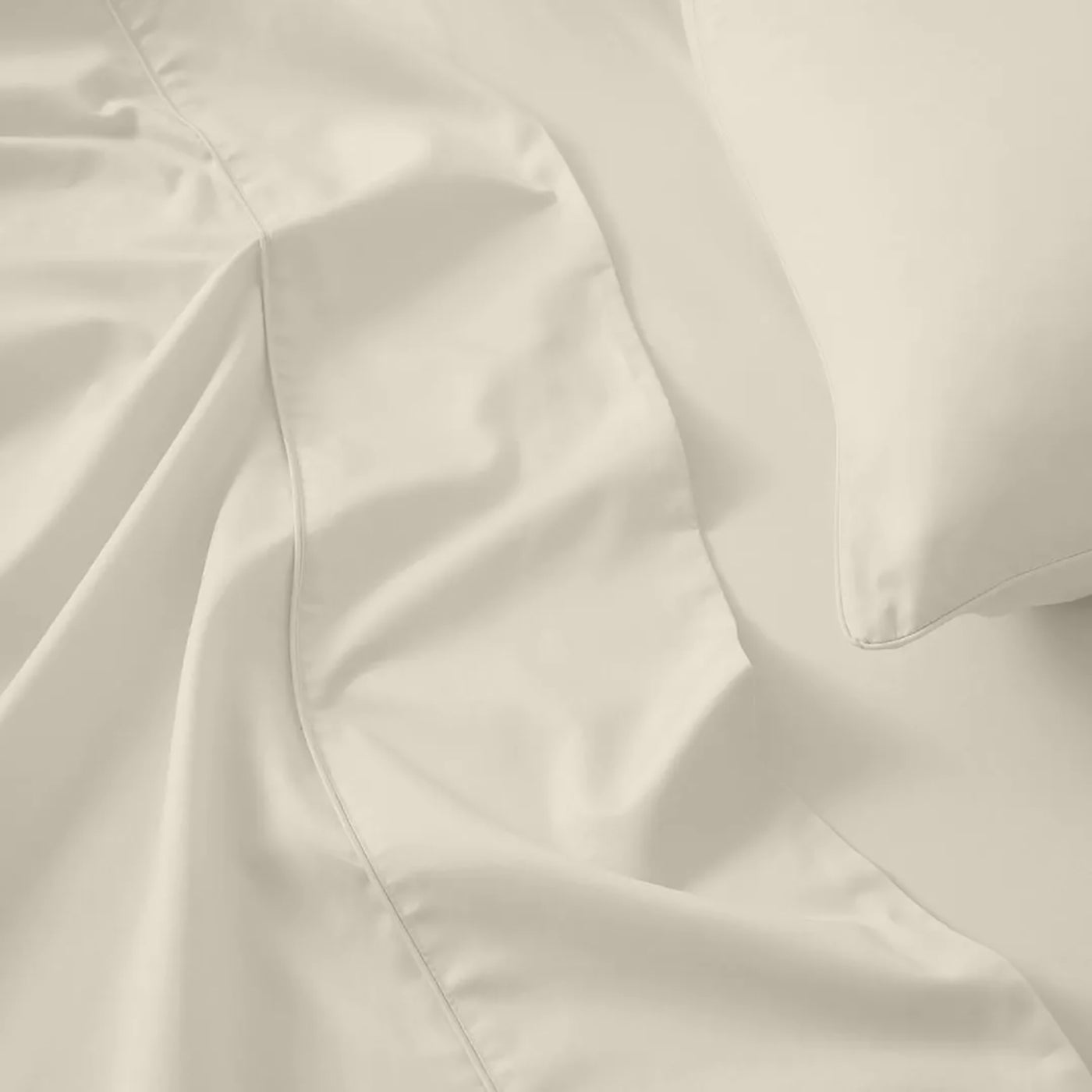 300 TC Egyptian Cotton 3 Piece Solid Flat Bed Sheet - Ivory