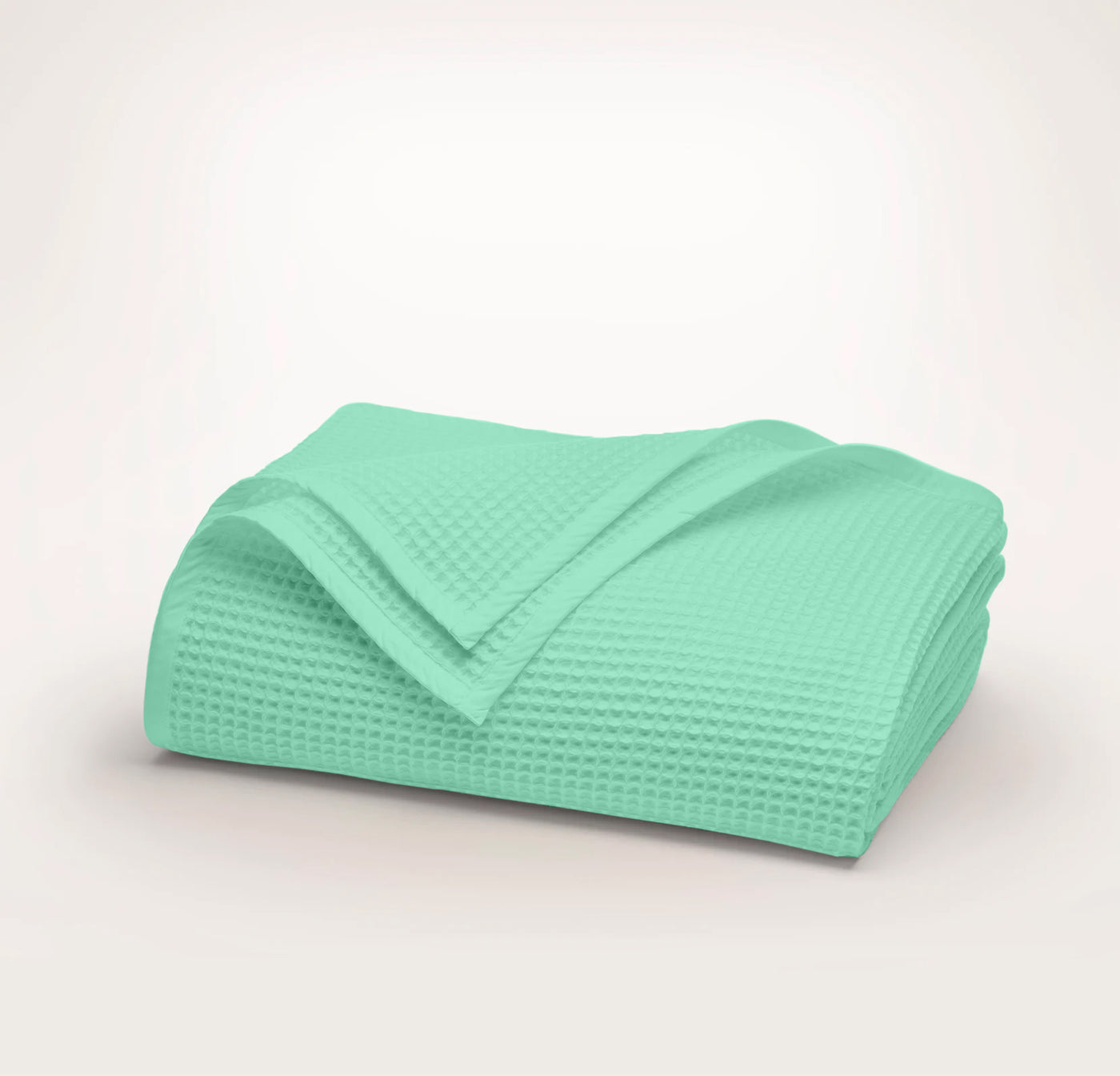 Waffle Weave Cotton Throw Blanket - Mint