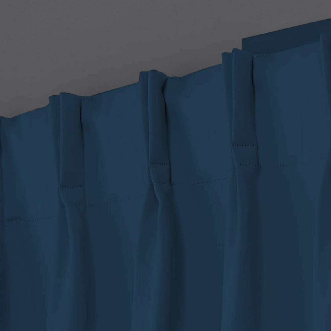 Double Pinch Pleat Curtain 1 Piece - Navy Blue