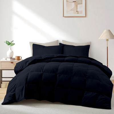 Down Alternative Quilt With Microfiber Fill & 300 TC Egyptian Cotton Exterior - Navy Blue