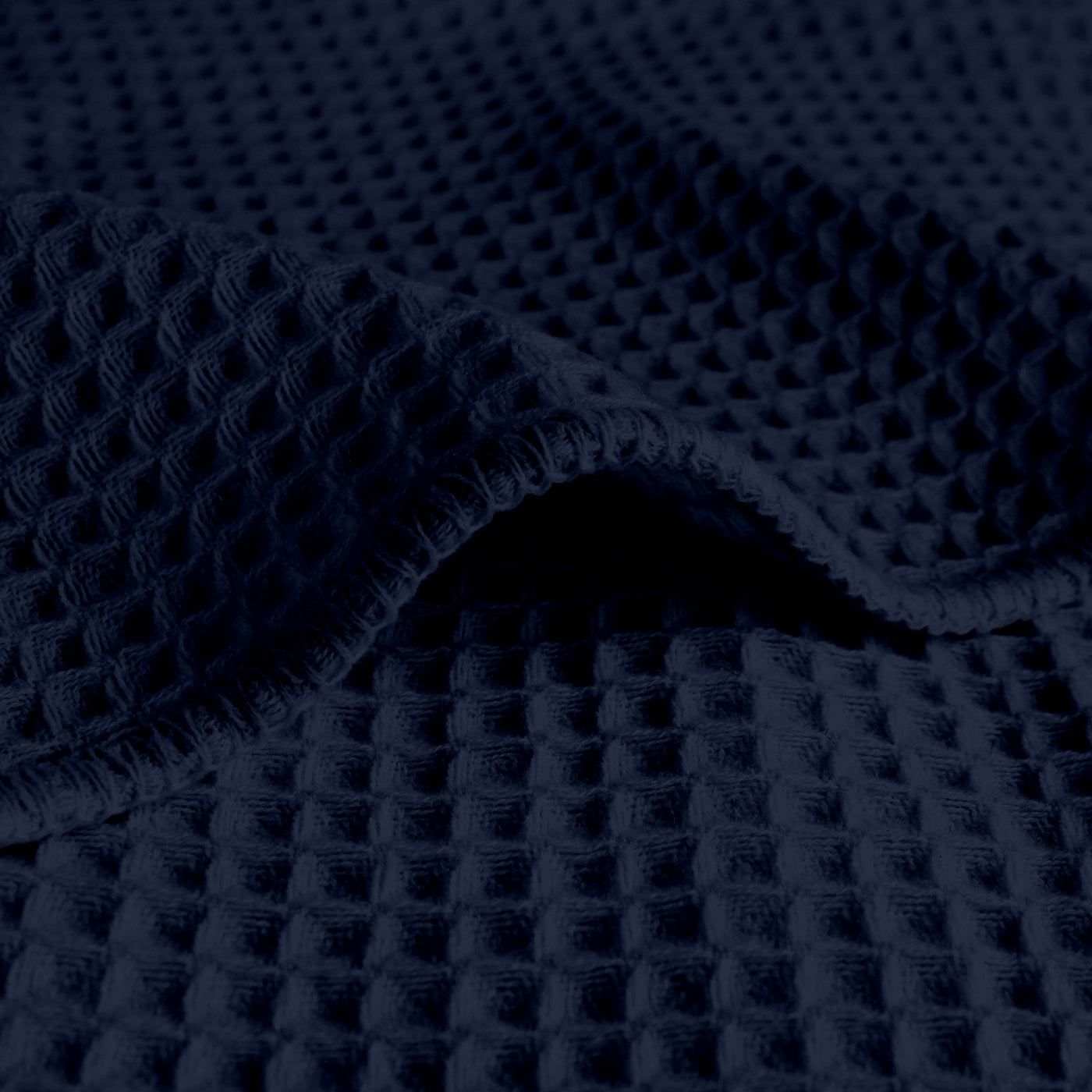 Waffle Weave Cotton Throw Blanket - Navy Blue