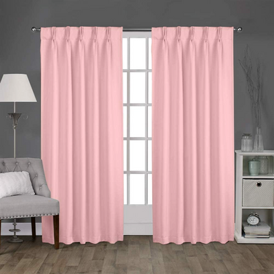 Double Pinch Pleat Curtain 1 Piece - Pink