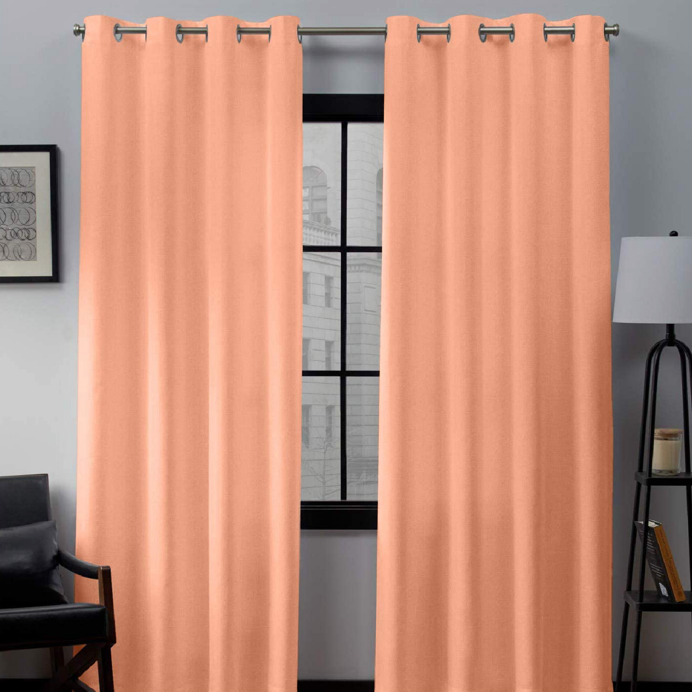 Grommet Curtains 1 Piece - Peach