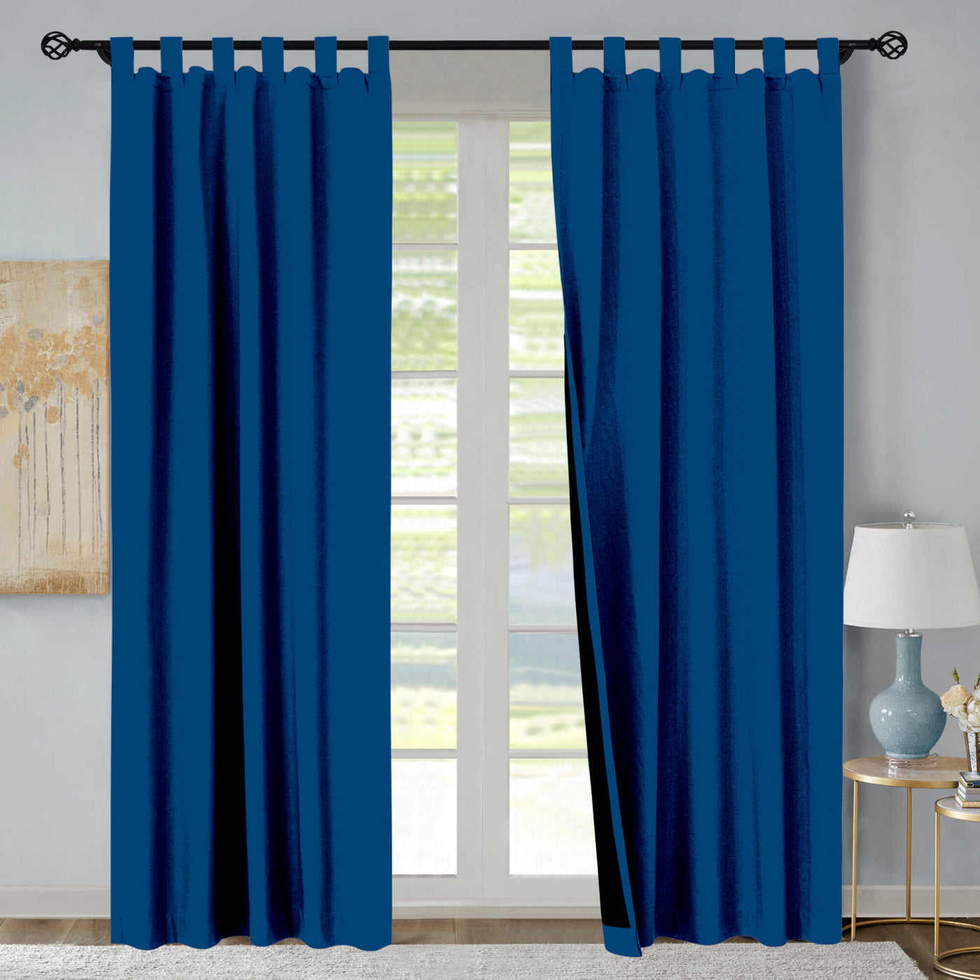 Tab Top 100% Blackout Curtain 1 Piece - Royal Blue