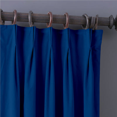 Double Pinch Pleat Semi-Blackout Curtain 1 Piece - Royal Blue