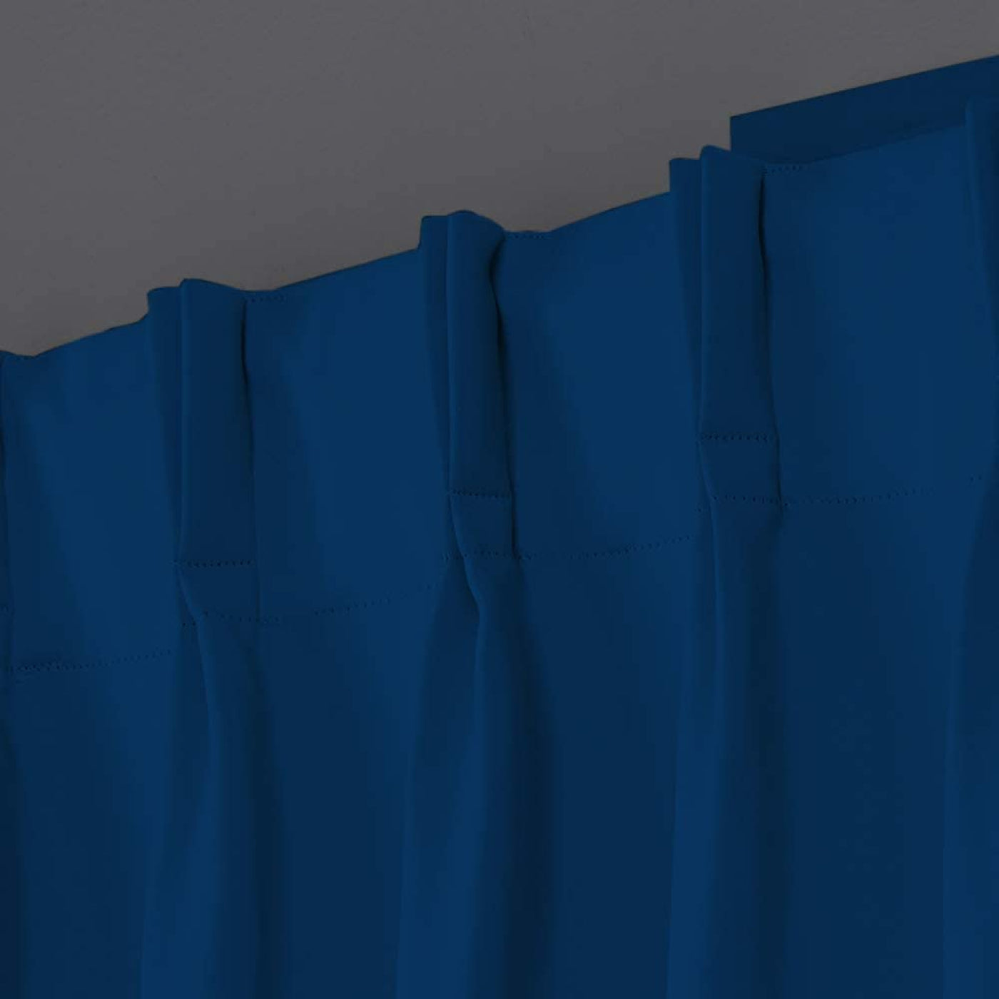 Double Pinch Pleat Semi-Blackout & 100% Blackout Curtain 1 Piece - Royal Blue