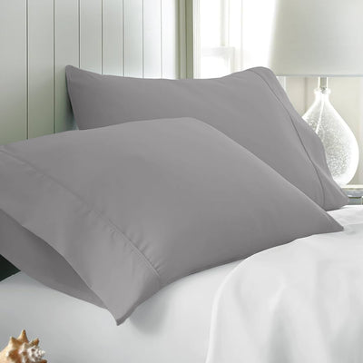 Set Of 2 - 300 TC Egyptian Cotton Pillow Covers - Silver