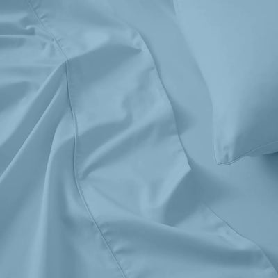 300 TC Egyptian Cotton 3 Piece Solid Flat Bed Sheet - Sky Blue