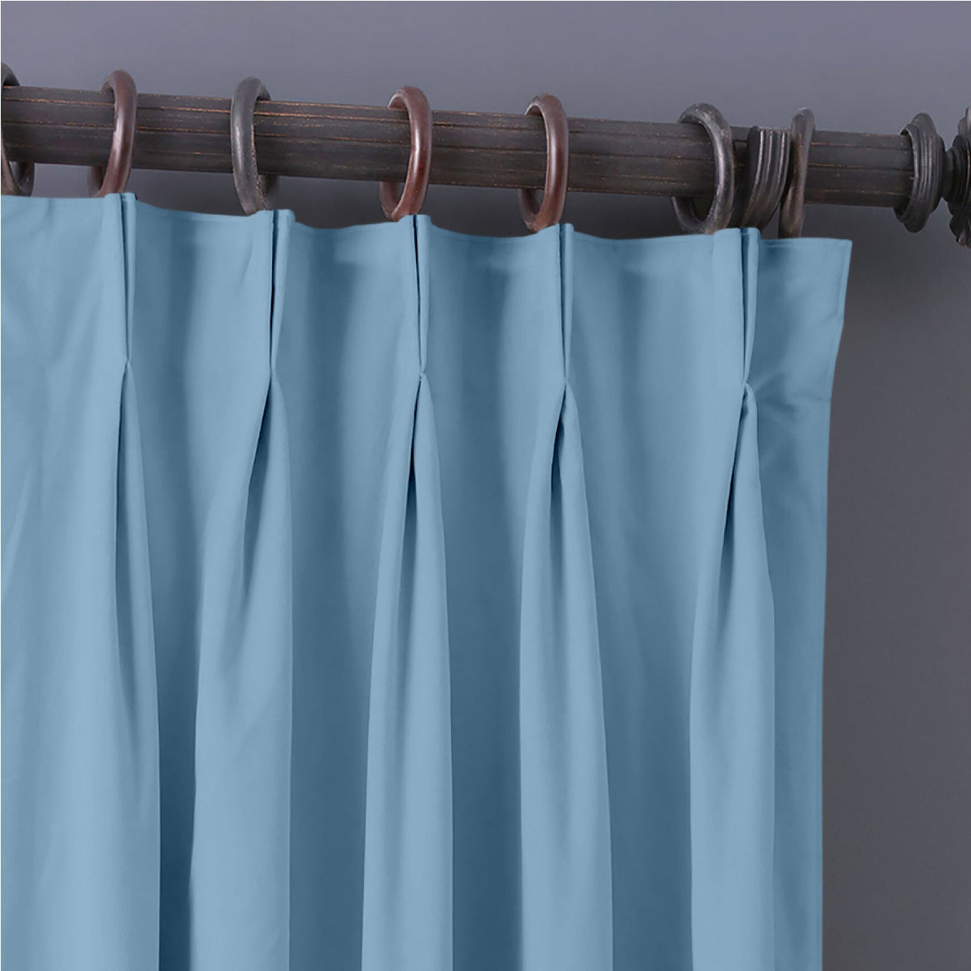 Double Pinch Pleat Semi-Blackout Curtain 1 Piece - Sky Blue