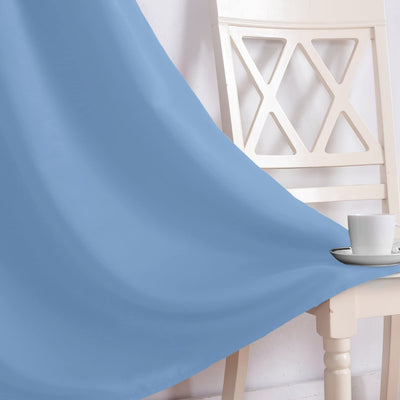 Tab Top 100% Blackout Curtain 1 Piece - Sky Blue