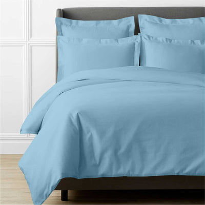 150 TC Pure Cotton 3 Pc Duvet Cover Set - Bedding Basics Collection - Sky Blue
